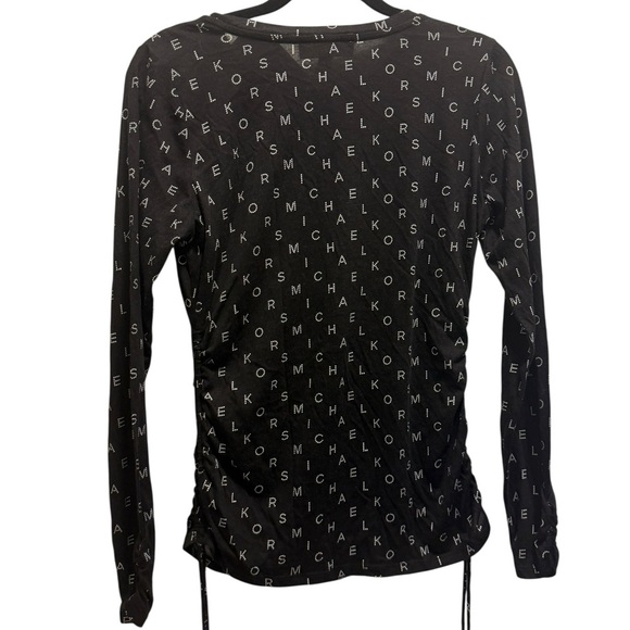 Michael Kors Black Ruched Long Sleeve Blouse - Picture 9 of 12